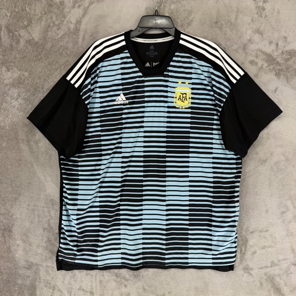 Argentina adidas Jersey Mens 2XL Parley Blue Black International Soccer EUC